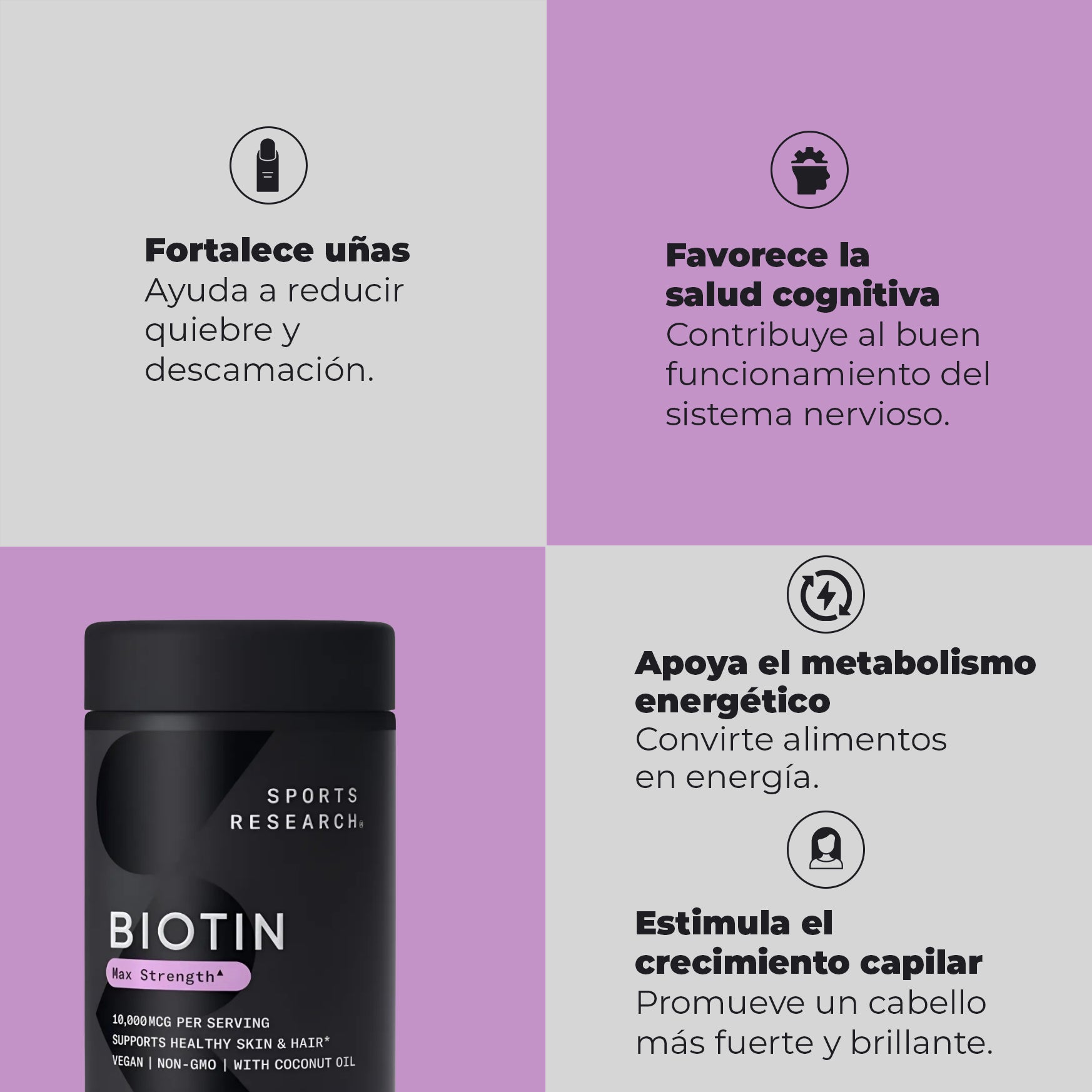 Biotin Max Strength – Nutrición Total para Piel, Cabello y Uñas